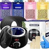 iFanzeTech Waxing set - Wachswärmer gerät digital Wachs haarentfernung set für Damen und Herren, Wax Warmer Wax maschine Heißwachsgerät mit Perlen zur haarentfernung, Home Waxing kit