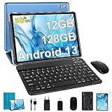 SEBBE Tablet 10 Zoll Android 13 Tablet PC 12GB RAM + 128GB ROM (1TB TF) Octa-Core 2.0 GHz, Bluetooth 5.0 | 5G WLAN | 6000mAh | 1280 * 800 | 5MP+8MP, Tablet mit Tastatur und Maus Blau