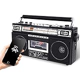 Boombox Kassettenspielerradio mit AM/FM/SW, SD/USB-Eingang, eingebauter Lautsprecher, Retro-Transkriptions-Recorder im 80er-Jahre-Stil, Ein-Klick-Aufnahmeunterstützung