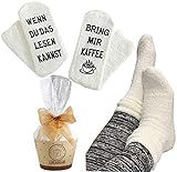 Geburtstagsgeschenk für Frauen zum 30. 40. 50. Geburtstag, Socken mit Kaffee Spruch, wenn Du das lesen kannst, bring mir Kaffee, Frauengeschenk zum Weihnachten für Mama Schwester