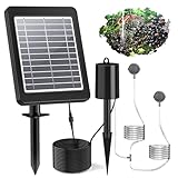 AISITIN Solar Sauerstoffpumpe für Gartenteich, 4W Solar Teichbelüfter, Sauerstoffpumpe Aquarium Oxygenator, Oxygenator Angelbelüfter mit Batterie, Luftpumpe für Teich, Gartenteiche, Aquarium