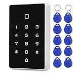 FTSTech 125KHz ID Standalone-Tastatur mit Wiegand-Schnittstelle RFID-Lesegerät für das Zugangssicherheits-Apartment-Sicherheitssystem mit 10-teiligen blauen Schlüsselanhängern