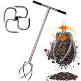 Walensee Gartenkralle mit 4 Zinken Kultivator Erdkralle und Handgriff Gardenclaw Twist Tiller Vertikutierer und Unkrautentferner in einem Gerät höhenverstellbar Gartenfräse für Gartenbeet