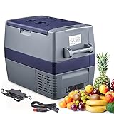 FOHERE 60 Liter Kompressor Kühlbox Tragbarer Kühlschrank 12/240V Elektrische Gefrierschrank für Auto, Lkw, Boot, Reisemobil und Steckdose, -20℃~+10℃