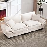 LIFEISLE Sofa 2 Sitzer 224x81cm Couch, Polstersofa aus Cordstoff Doppelsofa mit Breite Armlehnen für Wohnzimmer/Schlafzimmer/Büro Beige