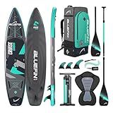 Bluefin Cruise Carbon 10'8 Aufblasbares Stand-Up-Paddle-Board | SUP-Board-Paket mit Kajaksitz | Tragbar & Reisesicher