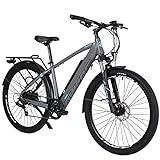 Hyuhome E-Bikes für Erwachsene Herren und Damen, 27,5 Zoll E-MTB Fahrräder, volles Gelände 36 V, 12,5 Ah, Mountain-Bikes, BAFANG Motor Shimano 7-Gang-Doppelscheibenbremsen für Outdoor-Pendler
