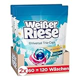 Weißer Riese Universal Trio-Caps Aromatherapie Floral Sensation (120 Wäschen), Waschmittel mit Lotus, Vollwaschmittel mit intensivem Dufterlebnis