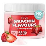 He-Ju Flavour Pulver Erdbeere 250g vegan, Geschmackspulver fast ohne Kalorien zum Süßen mit Erdbeer Geschmack