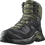 Salomon Herren Quest Element Gore-tex Trekking- & Wanderschuhe, Black Deep Lichen Green Olive Night, 46 EU