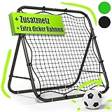 BENTSON Rebounder für Fußball Kinder und Profis I Inkl. Ersatznetz I Robuster Rahmen I Auch für Handball, Volleyball und Basketball I Rückprallwand Prellwand Fussball I Matt-Schwarz I 100x100 cm