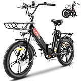 KAISDA E Bike Klapprad 20 Zoll Elektrofahrrad mit 36V 20.8Ah Abnehmbarer Akku,E-Bike 250W Motor bis 100KM,3.0 All-Terrain Fat Tire,7-Gang,LCD-Display Fahrrad für Herren Damen