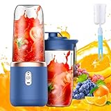 WDKXCN Tragbarer Mixer, 400ML Tragbarer MixerSmoothie Maker mit 6 Klinge, Portable Blender Smoothie Maker mit Tassen, Bürste, Mini Mixer to Go für die Zubereitung von Milchshakes, Säften, Smoothies