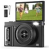 Digitalkamera 4K 64MP Kamera Fotokamera: Digital Kamera für Vlog - Vintage Fotokamera Kinder - Digital Camera - Geschenke für Teenager Junge Mädchen 10-18 Jahre - 180° Klapp-Bildschirm