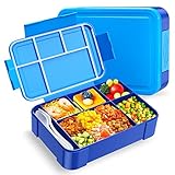 WayEee Brotdose Kinder mit Fächern 1330ml Lunchbox Kinder Auslaufsicher Brotdose Kinder für Kindergarten & Schule (Blau)