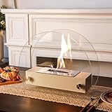 JHY DESIGN Tischfeuerstelle Feuerschale 25cm hoch Tragbarer Tischkamin Sauber brennender Bio-Ethanol-Kamin ohne Abzug für Partys im Innen- und Außenbereich (Weiß)