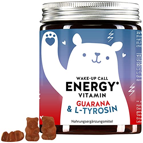 Mehr Energie im Alltag - natürlicher Koffeinersatz Guarana - Vitamin B6 - Gummibärchen (60 St) - Bears with Benefits Wake-Up Call Energy
