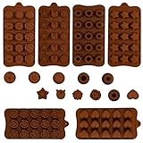 GOTH Perhk 6 Stück Schokoladenform aus Silikon, BPA Frei Verschiedene Backformen für Schokolade, Candy, Gelee, Pralinen, Eiswürfel and Seifen