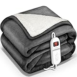 sinnlein® Heizdecke mit Abschaltautomatik 180 x 130 cm | Elektrische Wärmedecke mit 9 Temperaturstufen | Kuscheldecke Bett, Sofa | Decke elektrisch mit Timer Digitalanzeige