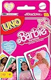 Barbie The Movie - UNO Kartenspiel für Filme Fans mit Lieblingscharakteren und unvergesslichen Szenen, Sonderregel Zu viel gespielt, für 2-10 Spieler ab 7 Jahren, HPY59