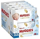 Huggies Pure Extra Care Sensitive Baby-Feuchttücher, Für den ganzen Körper, 99 % reines Wasser, Parfümfrei, 8 x 56 Tücher, Monatsbox