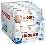 Huggies Pure Extra Care Sensitive Baby-Feuchttücher, Für den ganzen Körper, 99 % reines Wasser, Parfümfrei, 8 x 56 Tücher, Monatsbox