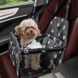 Flagest Hunde Autositz Verstärkt Hundesitz Auto, Oxford Atmungsaktiv Waschbare Hundeautositz, Faltbar Hundekorb fürs Auto für Hunde Katzen Andere kleine Haustiere, 40 * 32 * 24cm (Pfotenabdruck)