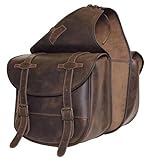 EQUIGEAR Western-Leder-Satteltasche für Pferde | Reitvergnügen Wanderritt geeignet für Reiten und Fassrennen | Satteltasche mit verstellbarem Riemen GRÖSSE: 10'X10'X3' SA-31