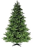 RS Trade®HXT 19001 120 cm künstlicher PVC Weihnachtsbaum (Ø ca. 92 cm) mit 644 Spitzen und Schnellaufbau Klapp-Schirmsystem, schwer entflammbar, unechter Tannenbaum inkl. Metall Christbaum Ständer