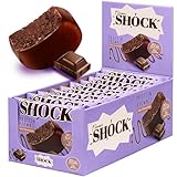 FitnesSHOCK Protein Brownie Snack ohne Zusatz von Zucker, Kekse mit 15% Eiweiß, Dunkle Schokolade, sättigende Ballaststoffe, low carb, weiche Konsistenz, 10 Stück х 50g - Schokolade Geschmack