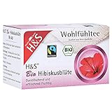 H&S Bio Hibiskusblüte Tee: 100 % Bio Fair Trade Fruchtkelche von Hibiskusblüten, 20 x 1,75 g