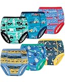 FLYISH DIRECT Baby Töpfchen Trainingshose für Töpfchentraining, 6-Lagen-Struktur Kinder Trainingsunterhosen, Weich und Bequem, Auto, 110/4T