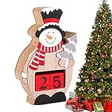 KATEL Tischkalender aus Holz | Weihnachten Holz Adventskalender Ornament mit Zahlen Blöcken - Holz Quadratisch Weihnachtskalender Tischdekoration für Hochzeiten, Partys