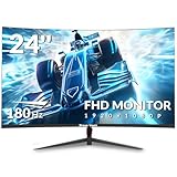 Great voell 61.0 cm Curved Monitor 16:9 Seitenverhältnis 180HZ FHD LED Display 99% sRGB - Thin Bezel Design - Eye-Care Technologie - HDMI VGA Konnektivität