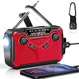 AOKBON Solar Radio Tragbar Kurbelradio Mit 3000mAh Wiederaufladbare Powerbank AM/FM/WB Batterie Radio Mit LED Taschenlampe LED Leselampe SOS Alarm Kompass Notfallradio f¨¹r Camping Ourdoor