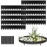 PEILU Rasenkanten 20cm Hoch Verzinkt Stahl Beeteinfassung Garten Beetumrandung mit Spikes 10 Stück 100cm Mähkante Wurzelsperre Palisaden Metall Rasenkantenband für Wege, Rasenflächen (Schwarz)