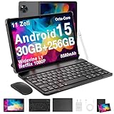 DOOGEE U11 Pro Android 15 Tablet 11 Zoll, 30GB+256GB (2TB TF) Netflix 1080P Gaming Tablets, 8580mAh, 90Hz Display,5G WiFi, T7200 Octa Core, 13MP+5MP, Tablet mit Tastatur, Stift, Maus, Hülle