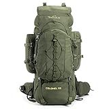 Tripole Rucksack Colonel 95 Liter mit abnehmbarem Rucksack - Wandern, Trekking, Reisen, Camping, Wasserdicht, mit atmungsaktivem Rückenpaneel, Militärgrün
