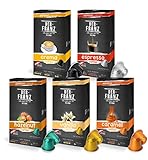Kennenlern Bundle - Der-Franz Nespresso kompatible Kaffee Kapseln - 5 x 10 Kapseln, Crema, Espresso, Haselnuss, Vanille, Karamell