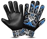 BEAST RAGE Torwarthandschuhe Kinder Gepolsterte Torwart Handschuhe für Kindero Fußball Torwarthandschuhean für Jungen, Kinderg (Blau, Größe 4, geeignet für Kinder von 6 bis 9 Jahren)