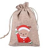 Sorrowso Weihnachts Kordelzugbeutel Leinenbeutel Goodie Bags Geschenkverpackung Verpackungsbeutel Für Schmuck Süßigkeiten Aufbewahrung Weihnachts Kordelzugbeutel