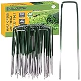 BLOSTM Grüne Kunstrasen Befestigungsanker 40PCS - Erdanker zur Verwendung mit Kunstrasen Befestigung, kälteschutz Pflanzen und Mehr - Heringe Erdnägel 150mm, 40 STÜCK
