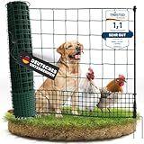 NATURIZ® Weidezaun 105cm x 25m extra hoch - mobiler Hundezaun, Hühnerzaun & Schafzaun extrem stabil, ohne Strom, Grün (25m)