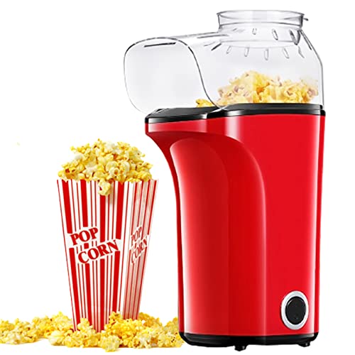 1400W Popcornmaschine – Heißluft-Popcorn Machine mit Messbecher – 120 g / 4 l große Kapazität – 2 Minuten schnell – One-Touch-Popcorn-Popper für Zuhause, Filmparty, Weihnachten, Kinderjubiläum [rot]