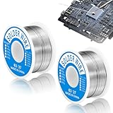 Lötzinn 1 mm 100g, 2 Rolle Lötzinn mit Flussmittel Solder Wire Unterer Schmelzpunkt Lötzinn Draht mit Kolophoniumkern für Elektrolöten und Heimwerken