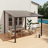 OC Orange-Casual Terrassenüberdachung, 3x3m Pergola, Anti-UV Carport mit Sonnendach aus PE-Platte&Aluminium, 3 Packets insgesamt, Pavallon für Garten, Hinterhof, Schwimmbad