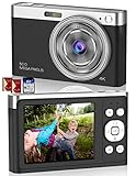 4K Ultra HD Mini-Videokamera 50 MP 2, 88-Zoll-LCD-wiederaufladbare Studenten-Kompaktkamera mit 16-fachem Digitalzoom YouTube-Vlogging-Kamera für Kinder, Erwachsene, Anfänger(Schwarz)