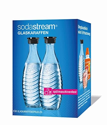 SodaStream DuoPack Glaskaraffe, Ersatzflaschen geeignet für die SodaStream Wassersprudler Crystal und Penguin, 2x 0,6 L Glaskaraffe