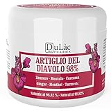 Teufelskralle Salbe Hochdosiert 98% Dulàc, 500 ml, Made in Italy Devils Claw Gel zur Massage von Gelenken und Muskeln, Natürliche Formel und Dermatologisch Getestet für Empfindliche Haut