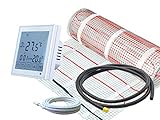 Komplett-Set elektrische Fußbodenheizung SunPro 160 W/m² mit digitalem Thermostat RT-60 Wlan (2 m² - 0,5 x 4 m)